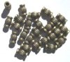 20 13x8mm Antique Gold Fancy Pleated Oval Beads (4mm Hole)